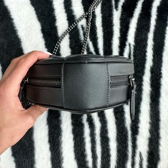 Coach Black Leather Quilted Heart Bag - Picture 5 of 7